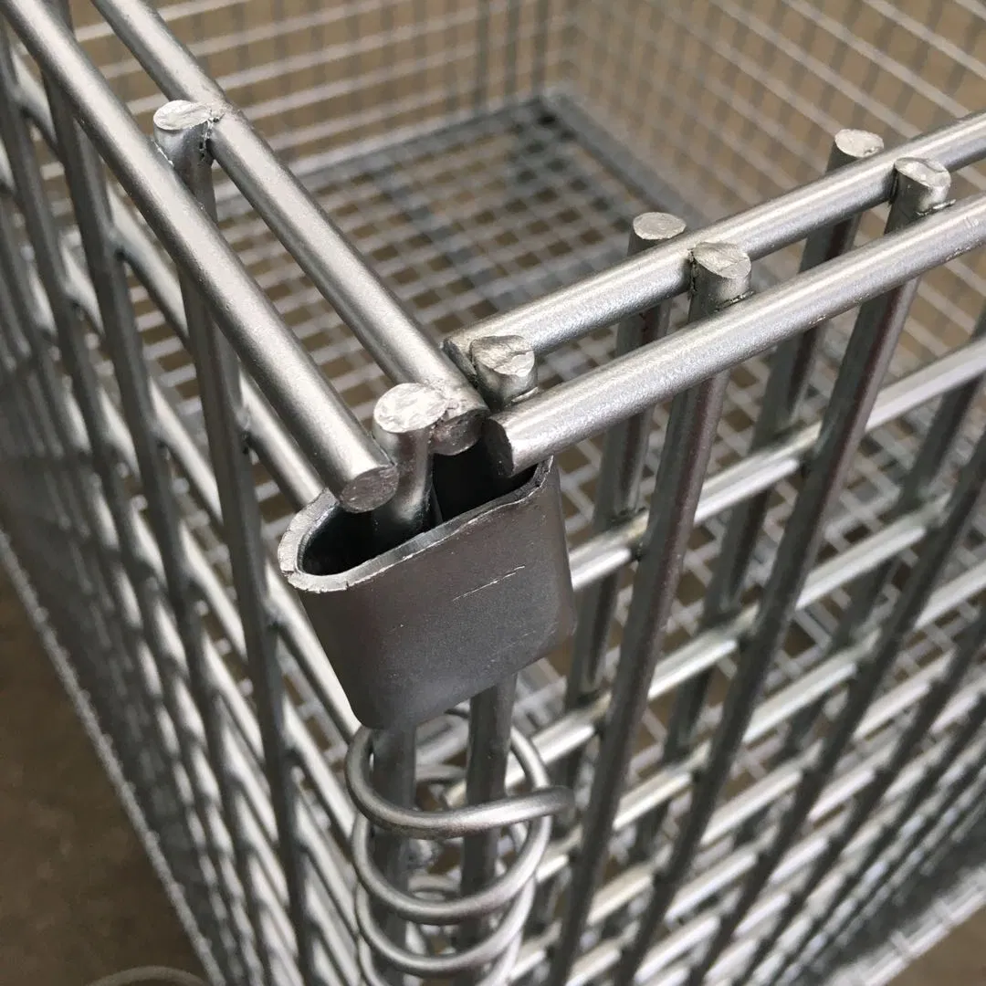 Heavy Duty Steel Collapsible Wire Mesh Pallet Container for Warehouse Storage