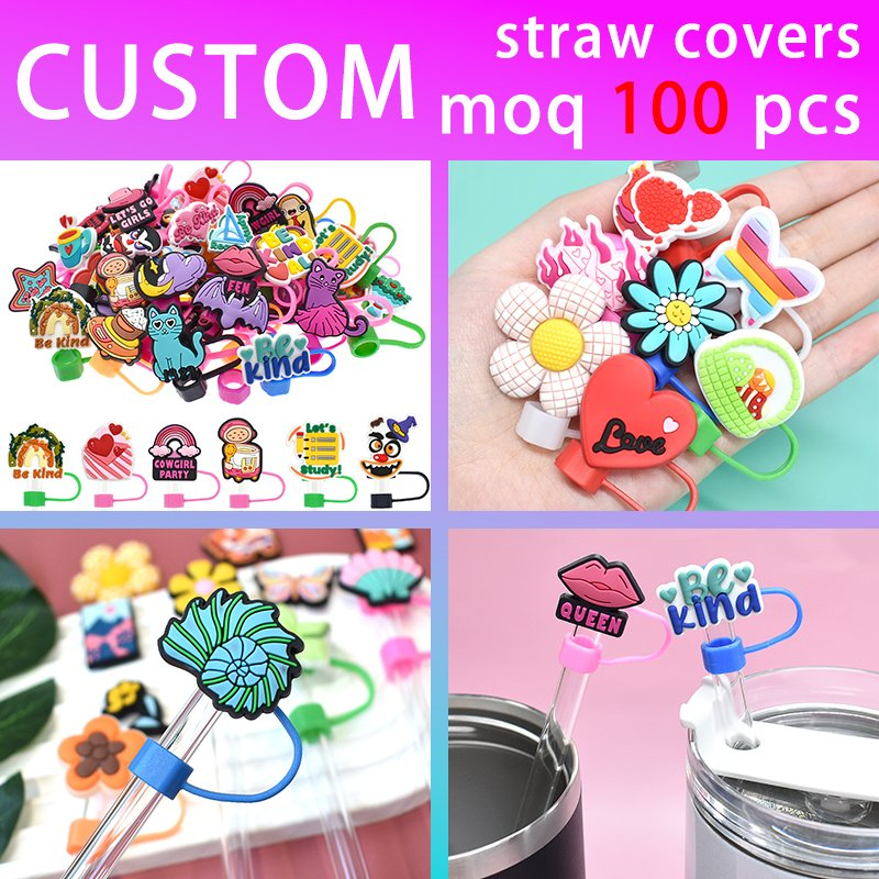 Manufacturer Wholesale Sublimation Drinkware Charms for Decoration Custom Straw Topper