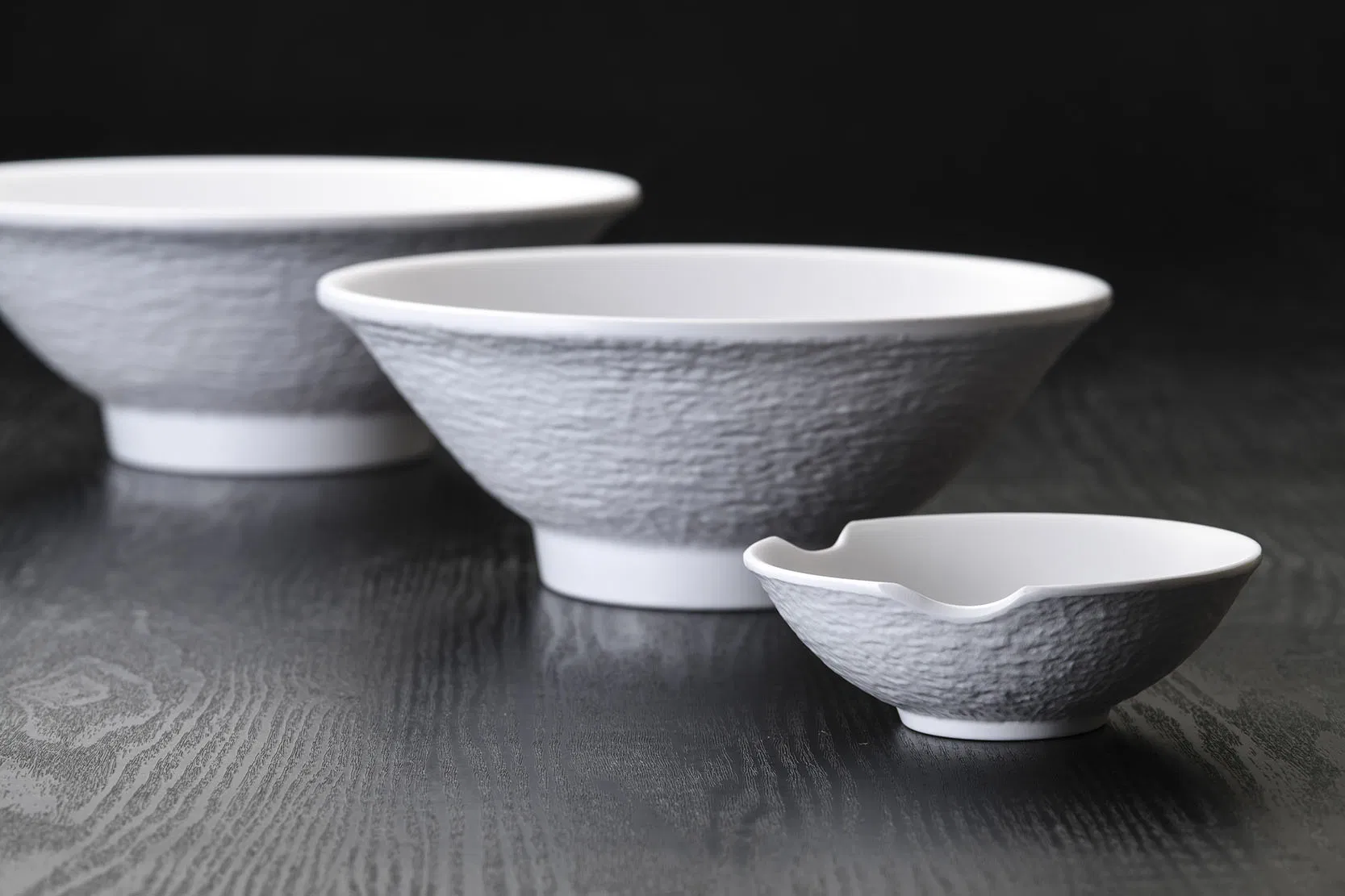 Hot Selling Melamine Lager Size Stone Texture Round Noodle Bowl for Restaurant