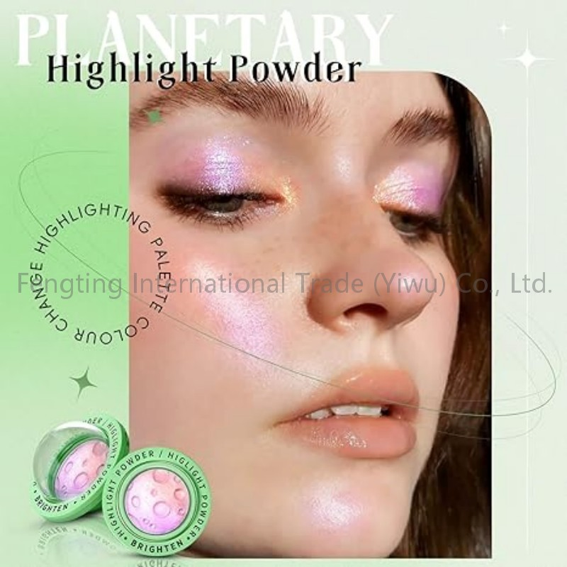 Lunar Glow Face Highlighter, Chamele on Glitter Shimmer Body Cheek Eye Highlighter, Sparkle Shifting Silky Creamy Illuminator
