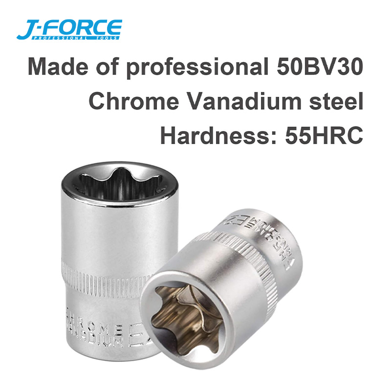 Набор головок J-Force 1/4, 3/8, 1/2 дюйма, 14 предметов