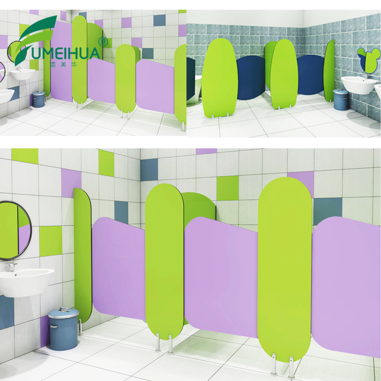 Colorful Toilet Partition for Kindergarten HPL Compact Laminate