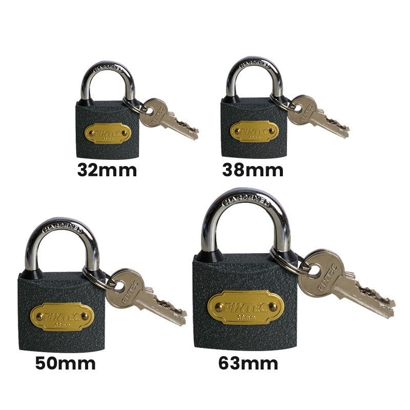 Fixtec OEM Manufacturer Custom Padlock Lightweight 32mm/38mm/50mm/63mm Iron Padlock Door Lock for Home