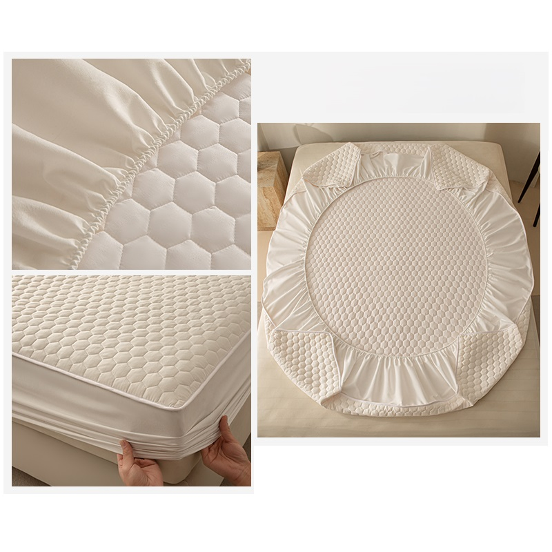 Microfiber Quilted Air-Permeable Waterproof Mattress Protector Cover with Stretchable Porkets
