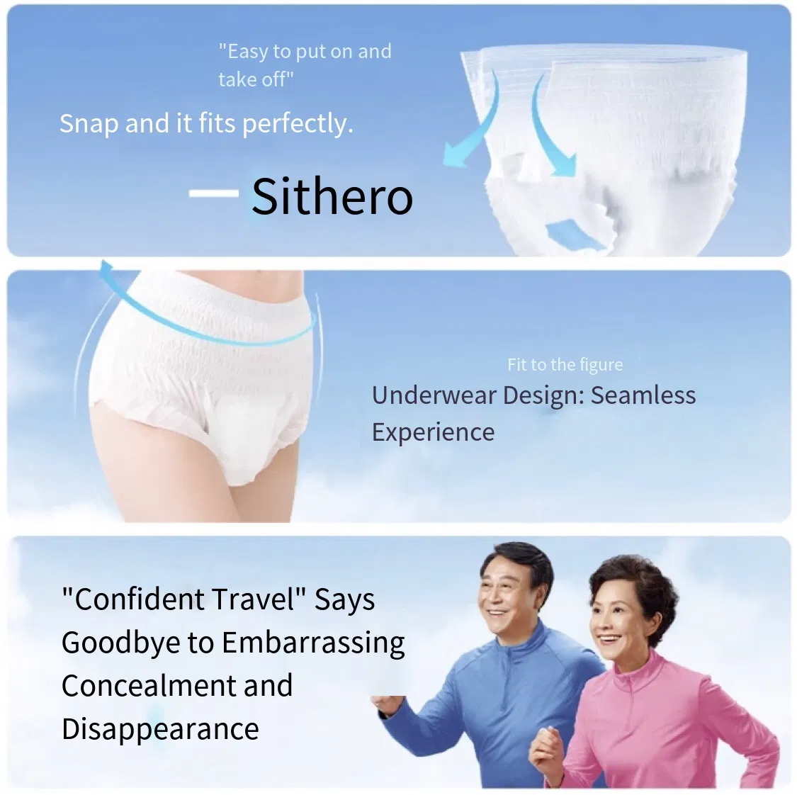 Free Samples Wholesale Cheap Super Thick Adult Diaper Pads PE Film Nappies for Elderly Ladies with Leak Guard for Babies