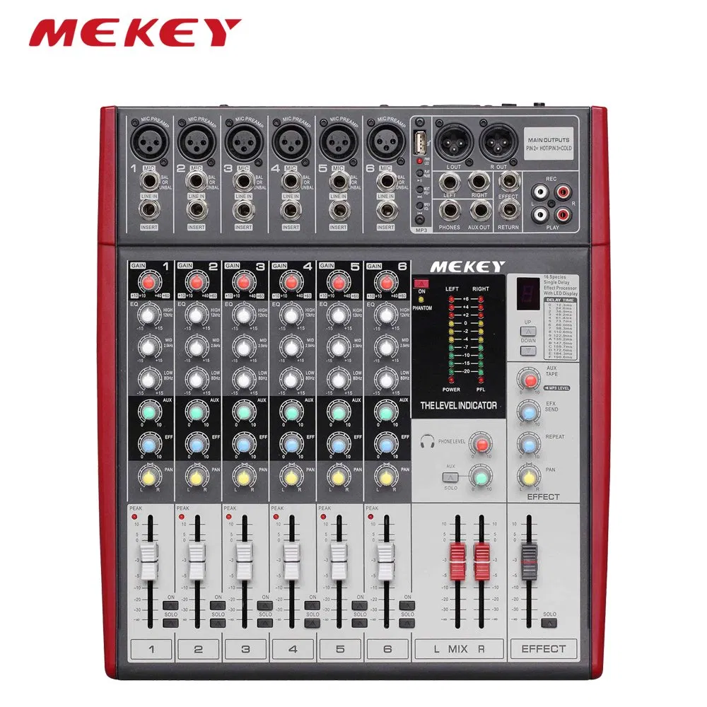 Mekey 6-Channel Mixing Console for Professional Audio Production Msc-5606