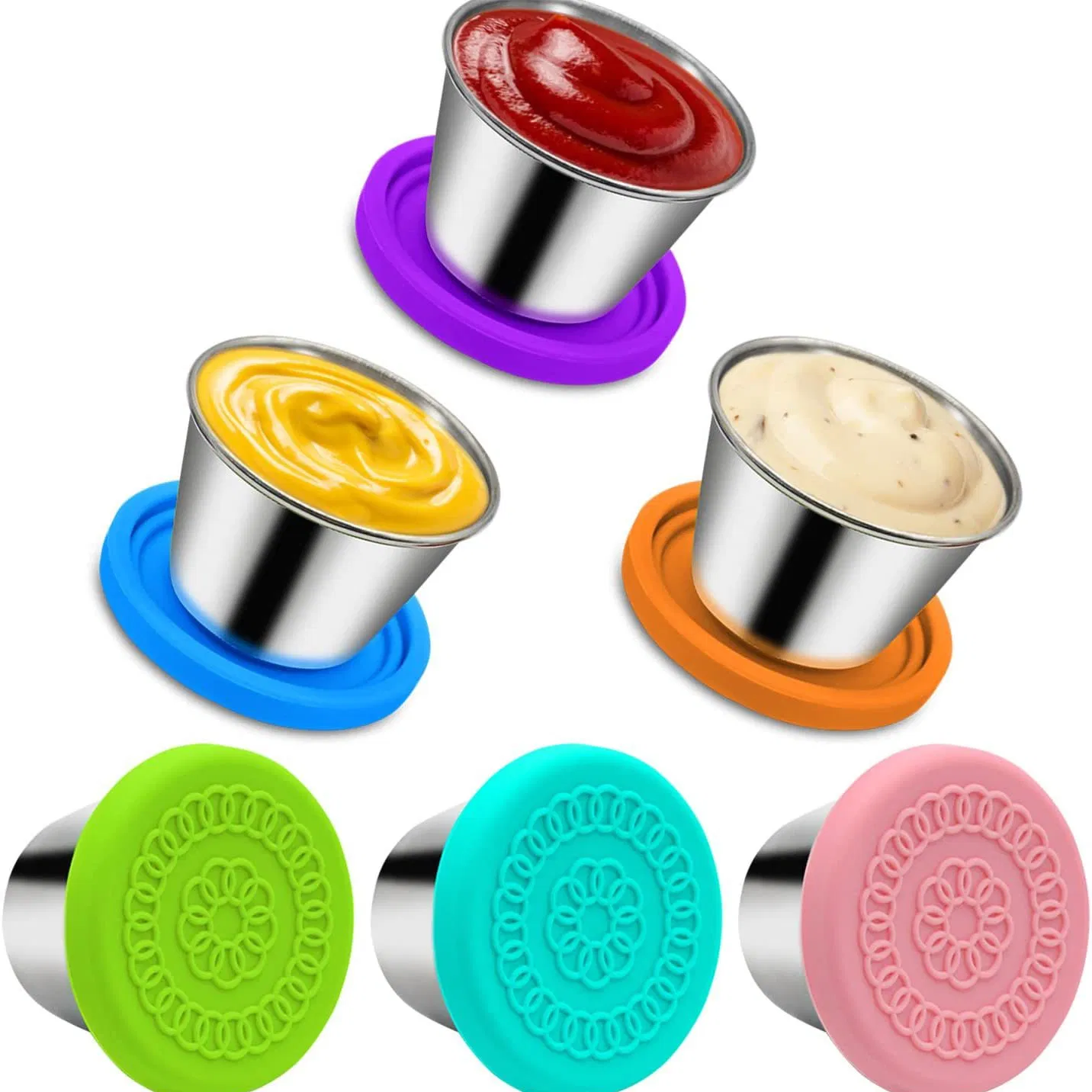 Reusable Salad Dressing Containers to Go Small Stainless Steel Cups Ez29860