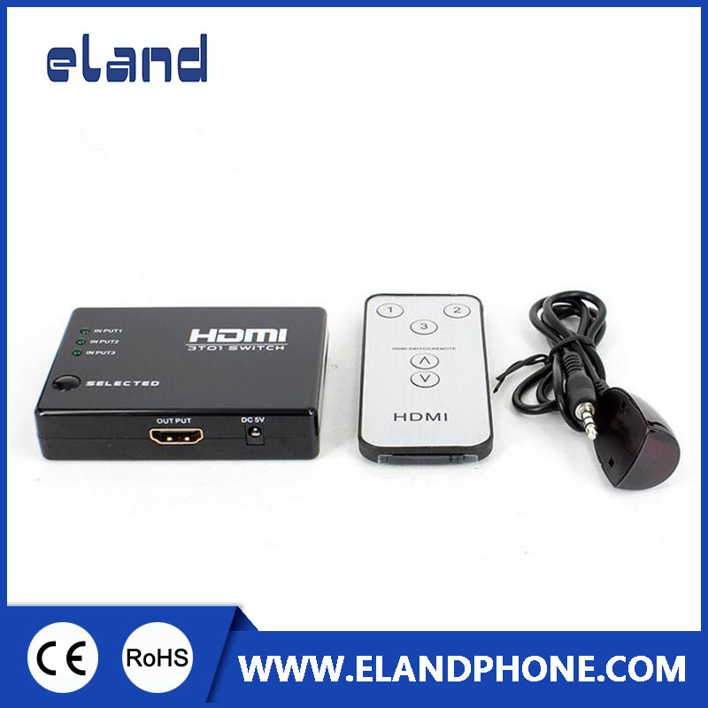 HDMI-коммутатор 3 входа, 1 выход, алюминиевый, с пультом