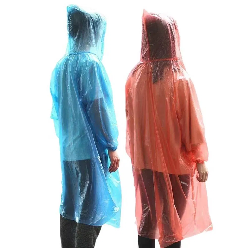 Disposable Pocket Raincoat Adult Emergency Waterproof Hood for Camping Hiking Travel, Unisex Extra Thick Disposable Emergency Waterproof Rain Coat Wyz17222"