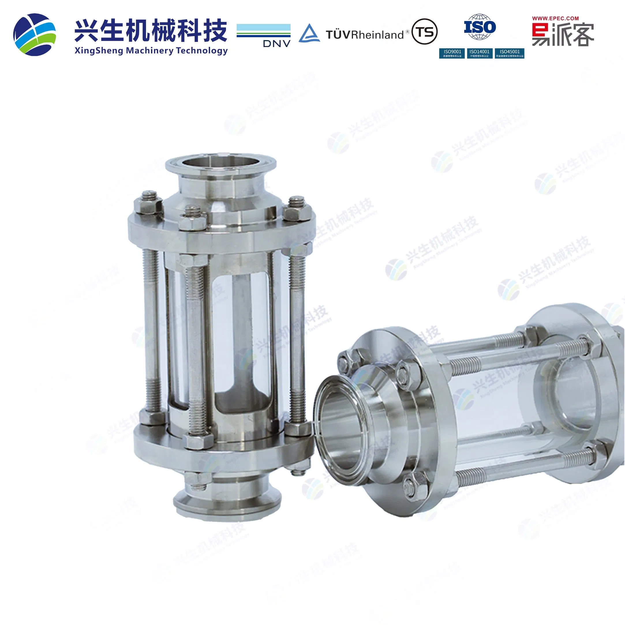 Stainless Steel 304 316L Sanitary Mirror Tri Clamp Flow Sight Glass