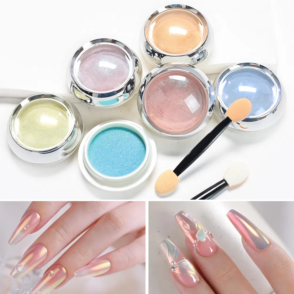 Nail Aurora Magic Mirror Powder Glitter Rainbow Nails UV Gel Polish Pigment Chrome Powder for Nail Art