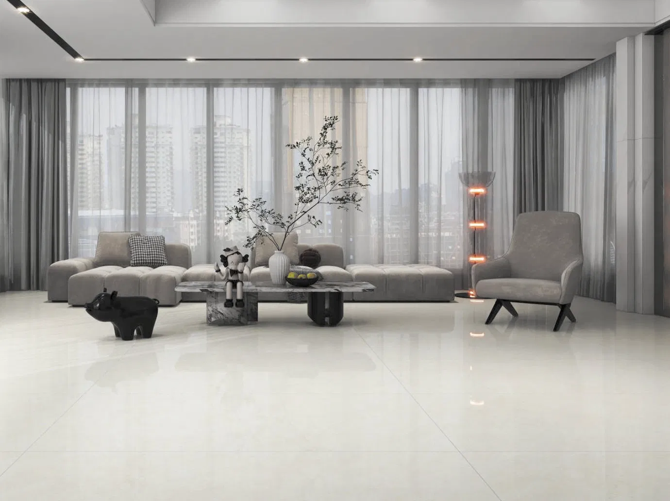 Cheap Matt Finish Heat Resistant Anti Slip Rustic Concrete 6mm Porcelain Outdoor Tile Floor for Driveway