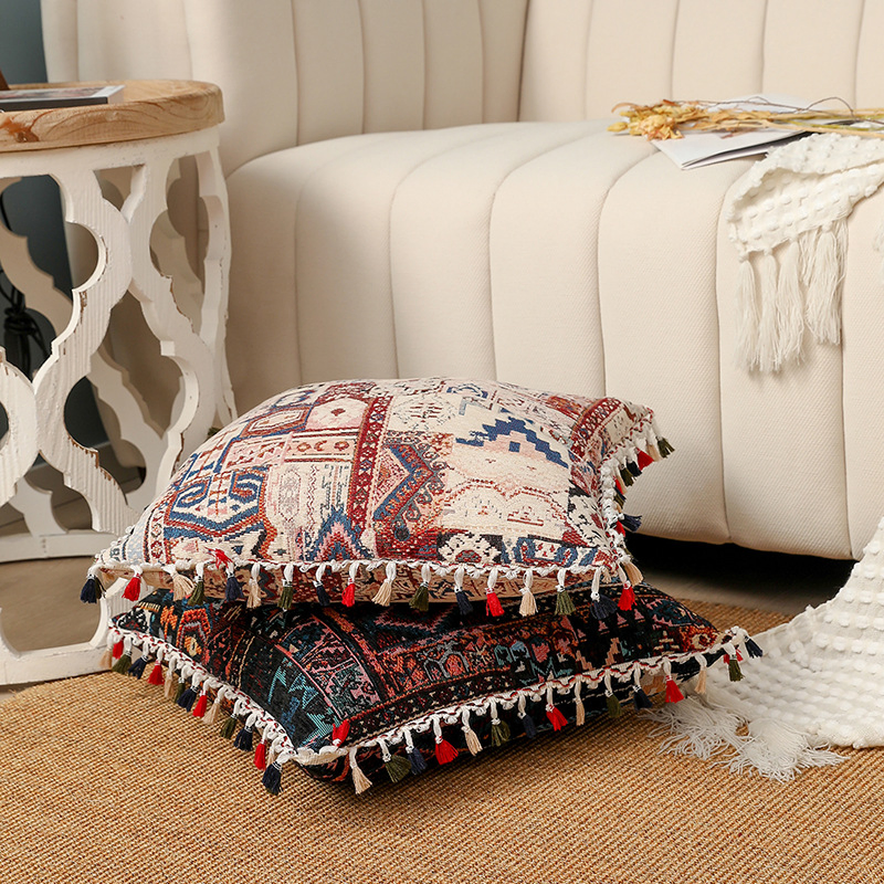 Colorful Decorative Throw Pillow Covers, Tufted Woven Pillow Cover