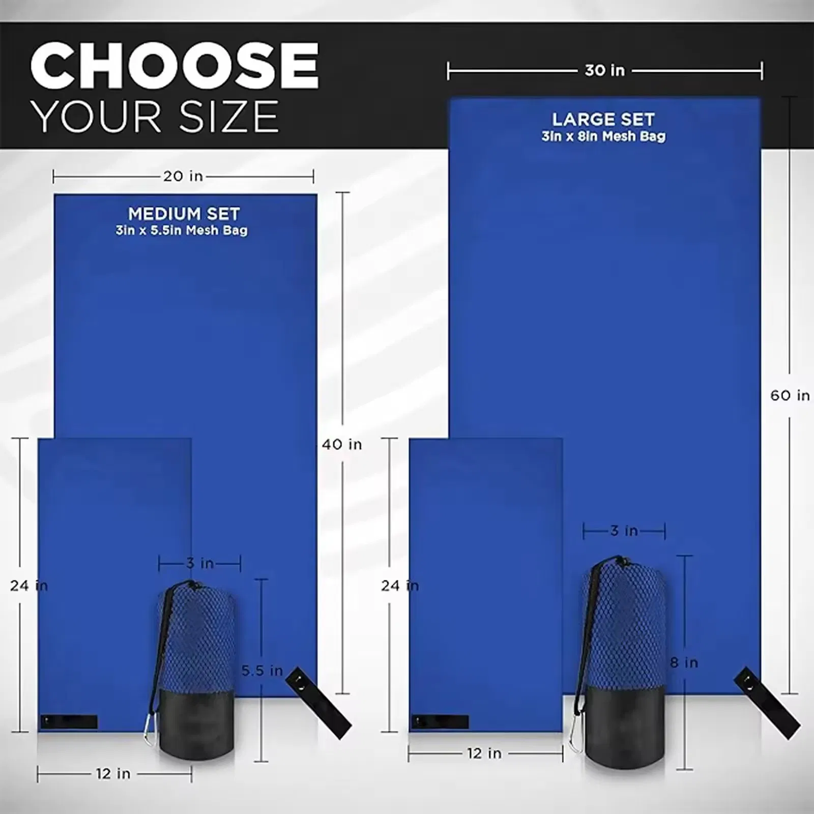 Sports Quick-Drying Sweat-Absorbent Microfiber Multi-Function Towel for Travel Camping Beach Backpack Hiking Fitness Yoga