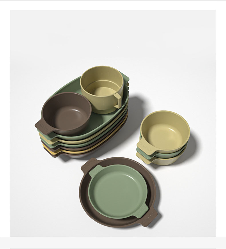 20PCS PP Dinnerware Set Kitchenware Plate Bowl Cups Cutlery Daily Use New PP Tableware Set