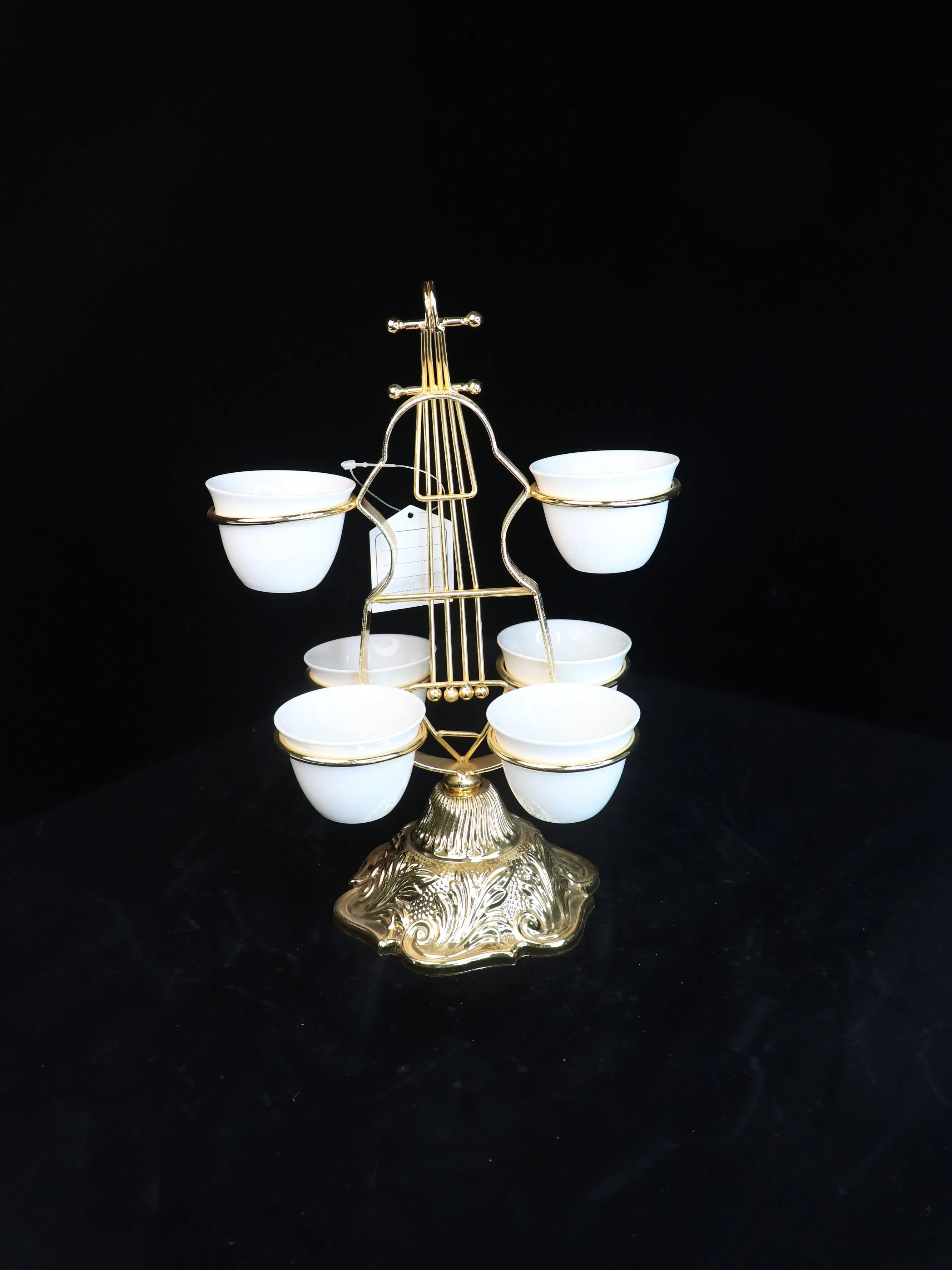 New High-End Gold-Plated Iron Strip with 6 Ceramic Cups