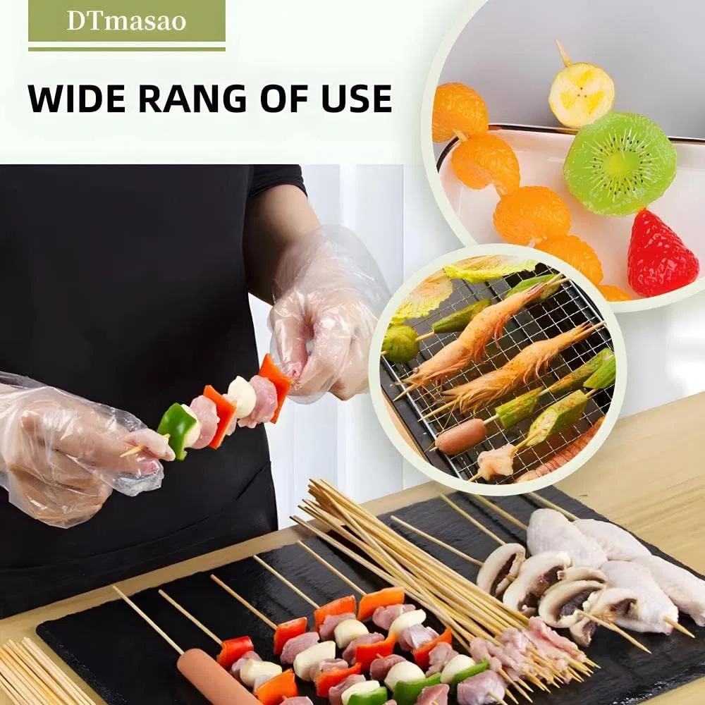 200PCS Bamboo Skewers Available in Various Lengths for Grilling and Grilling