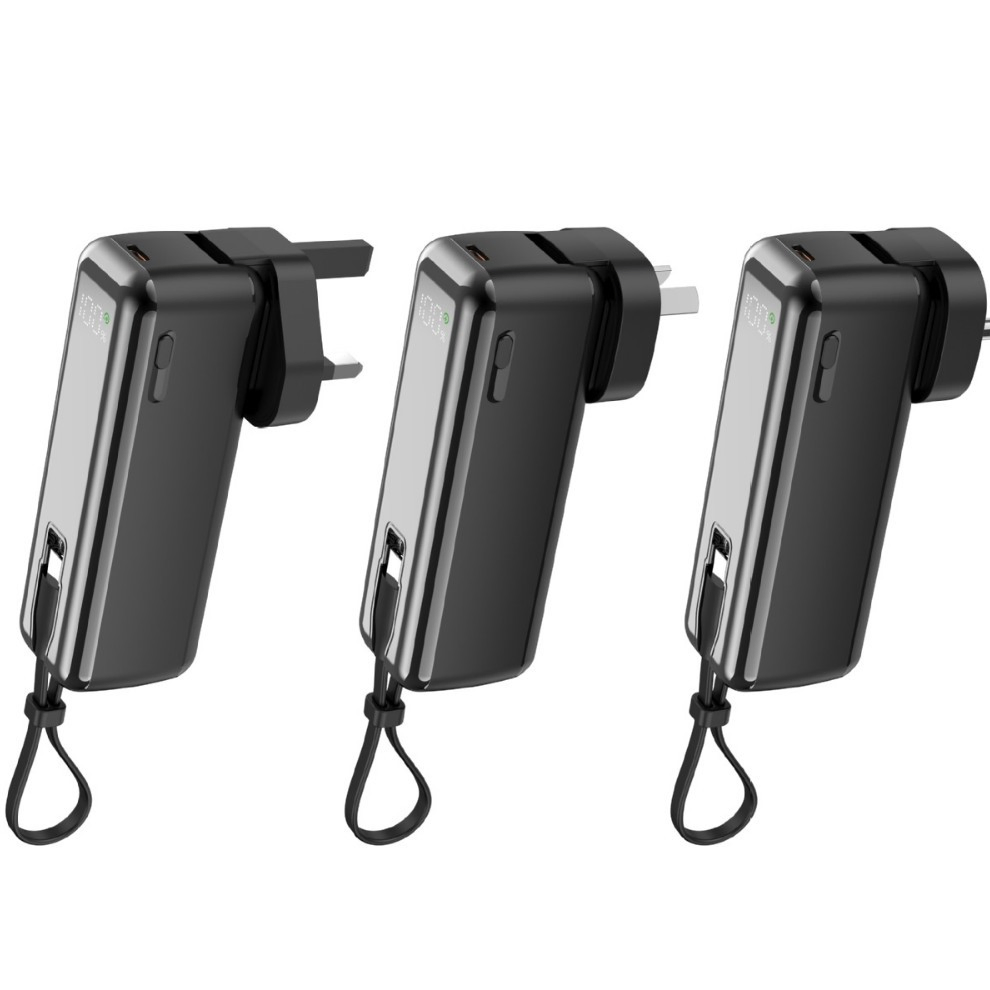 Портативный Power Bank с дисплеем и сменными вилками