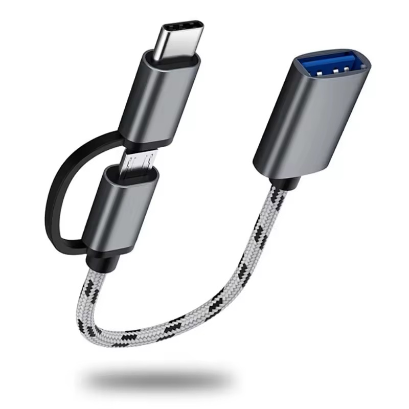 2 in 1 OTG Data Cable Convertor Micro USB Type C OTG USB C Docking Station Hub OTG Adapter