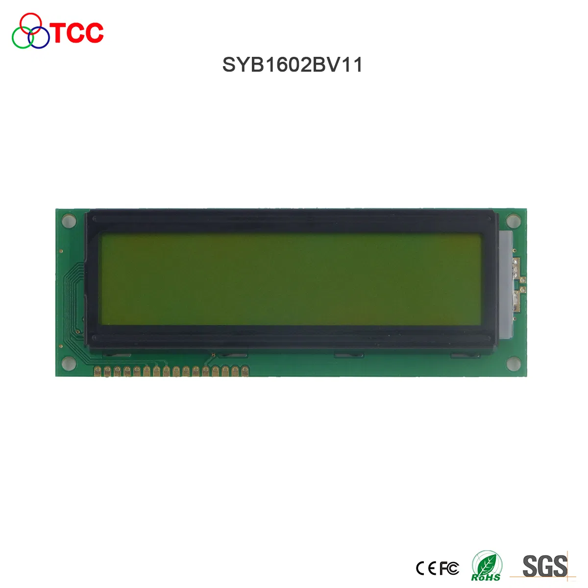 ЖК-модуль SYB1602BV11-1, 16x2, желто-зеленый