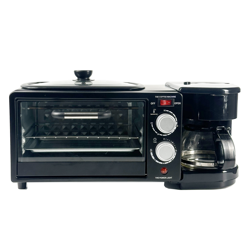1500W Breakfast Station Maker Machine with Frying Pan 12L Oven Toaster Drip Coffee Maker Griddle 3 in 1 Multifunction Cooker Kitchen Appliances