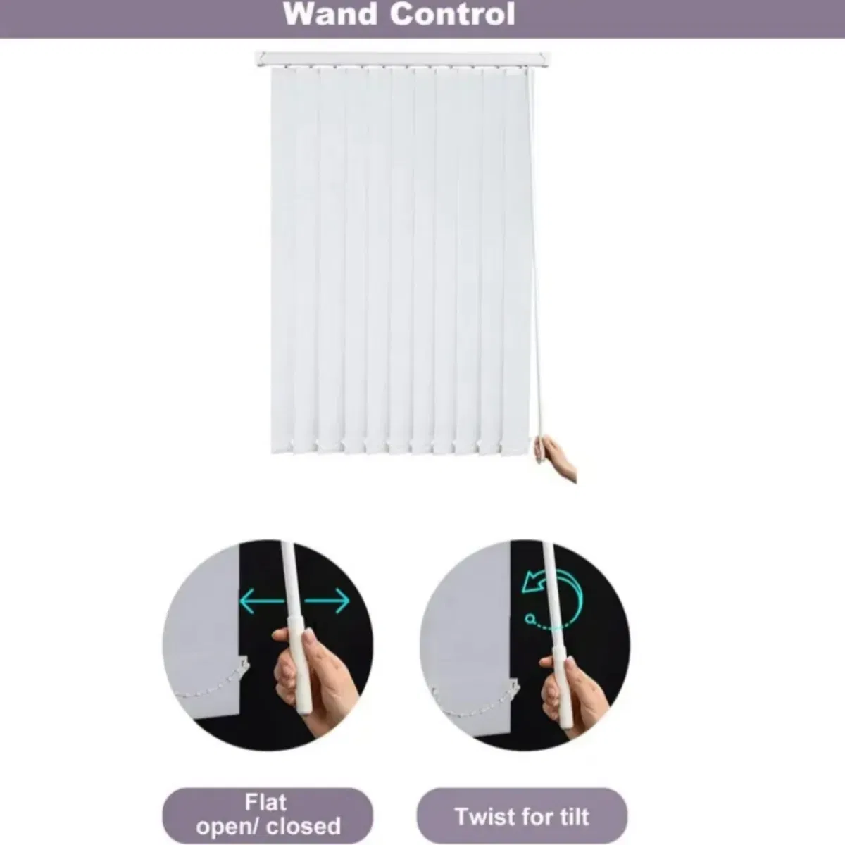Newest Design Blackout Fabric Rotatable Slats Curtain Vertical Blind for Gallery