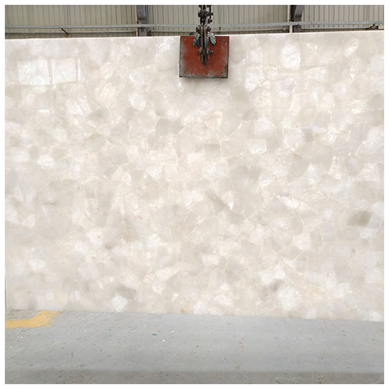 Translucent Pure White Crystal Slabs for Countertops and Tiles