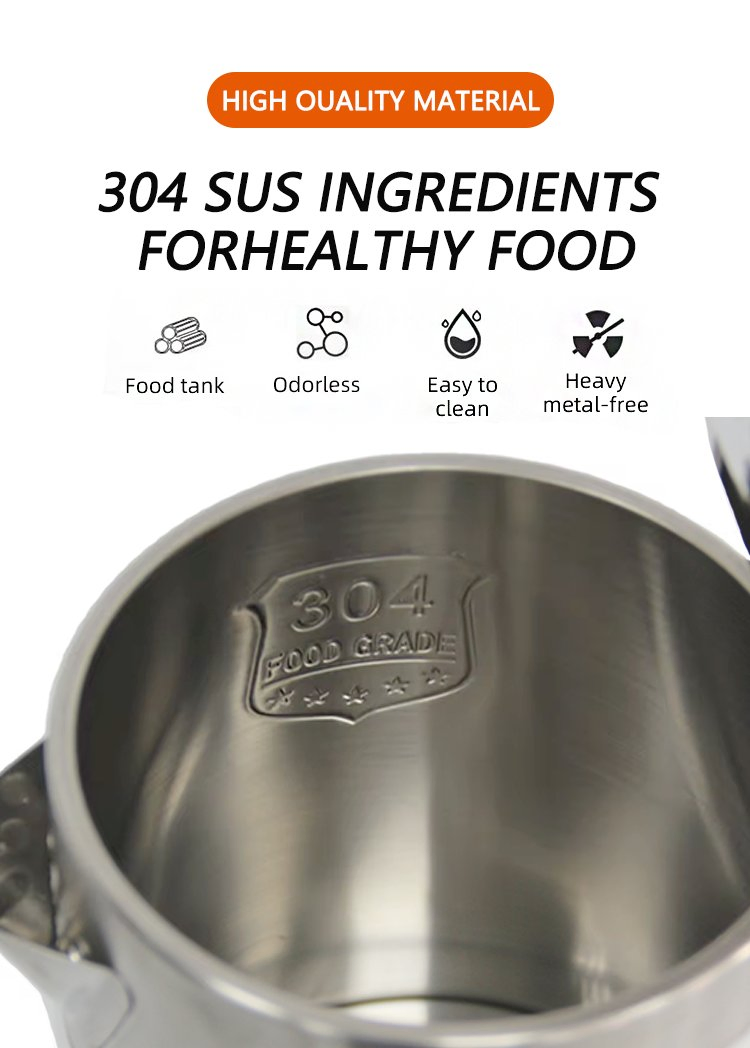 Appliances Kitchen Home 2.0L Custom Logo Power Portable Tea Water Kettle Electric Stainless Steel Body Kettle