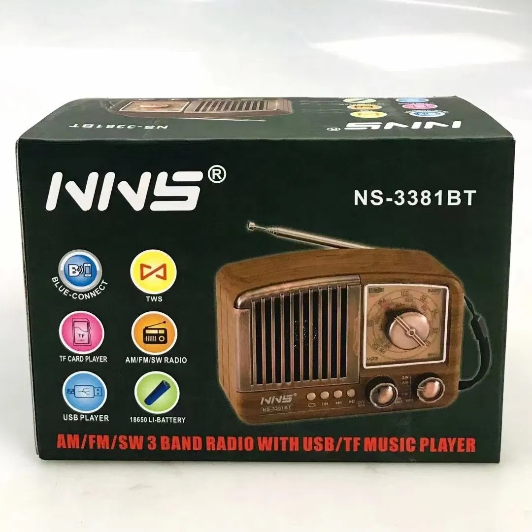 Ретро радио NS-3381BT с Bluetooth, деревянный корпус
