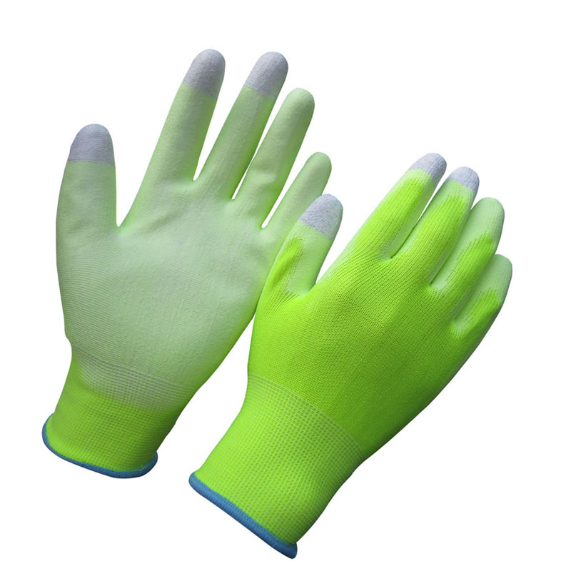 Grey PU Palm Coated Safety Work Gloves