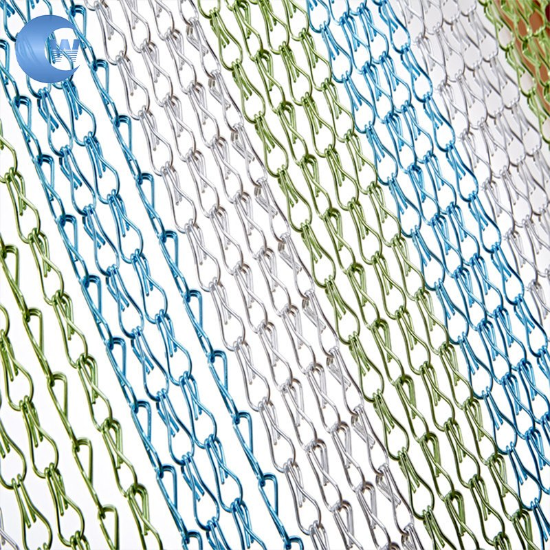 Wholesale 1.6mm Decorative Hook Colors Aluminum Chain Curtain for Room