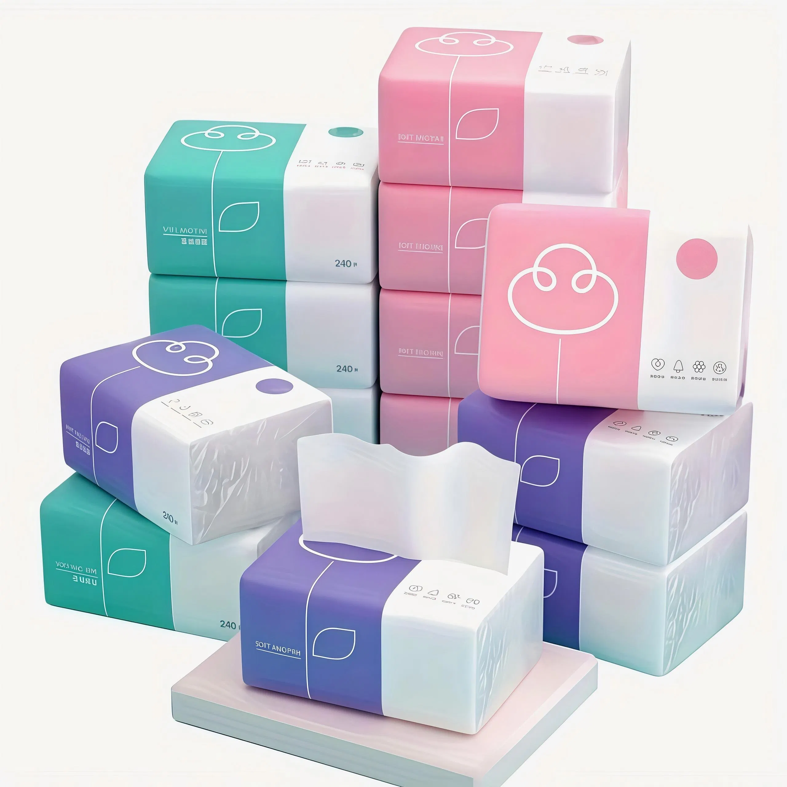 High Quality Ultra Soft Pure Virgin Wood Pulp Factory Wholesale Facial Tissue
