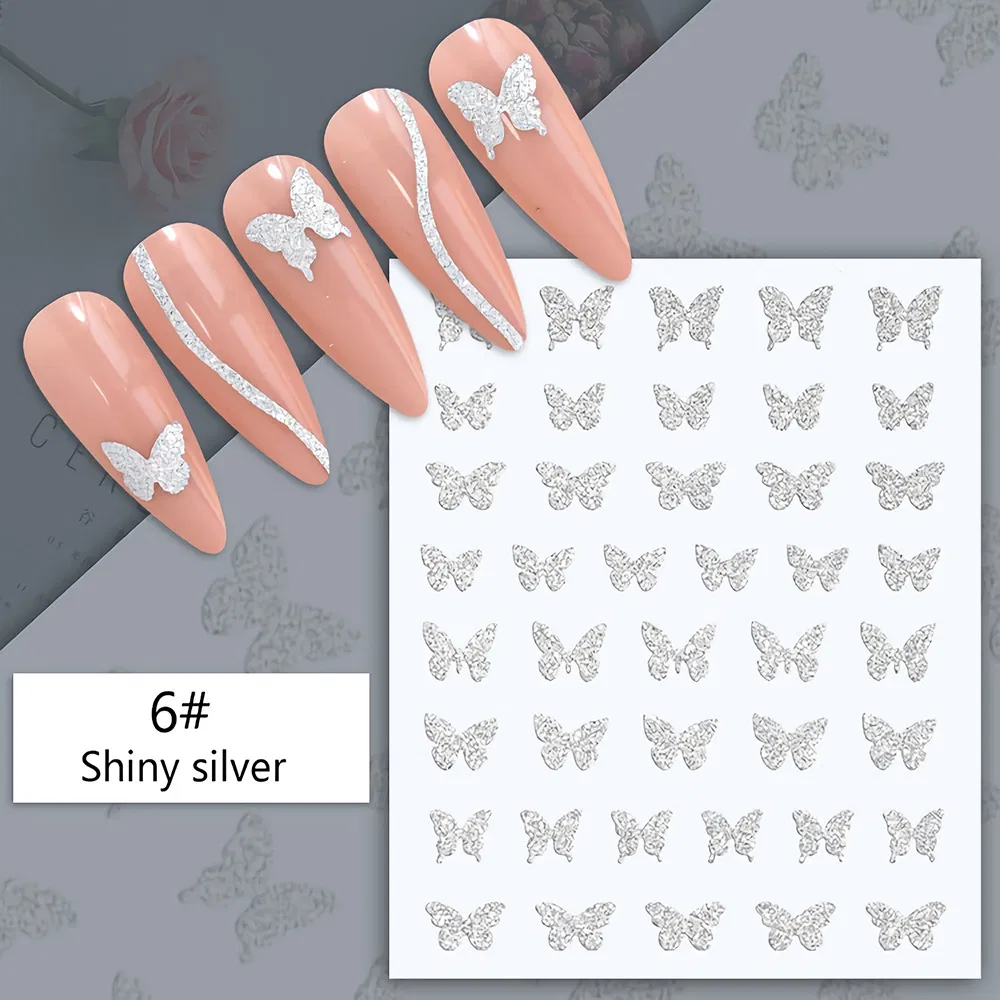 High Quality Reflective Sparkle 3D Heart Stripe Nail Art Ornaments