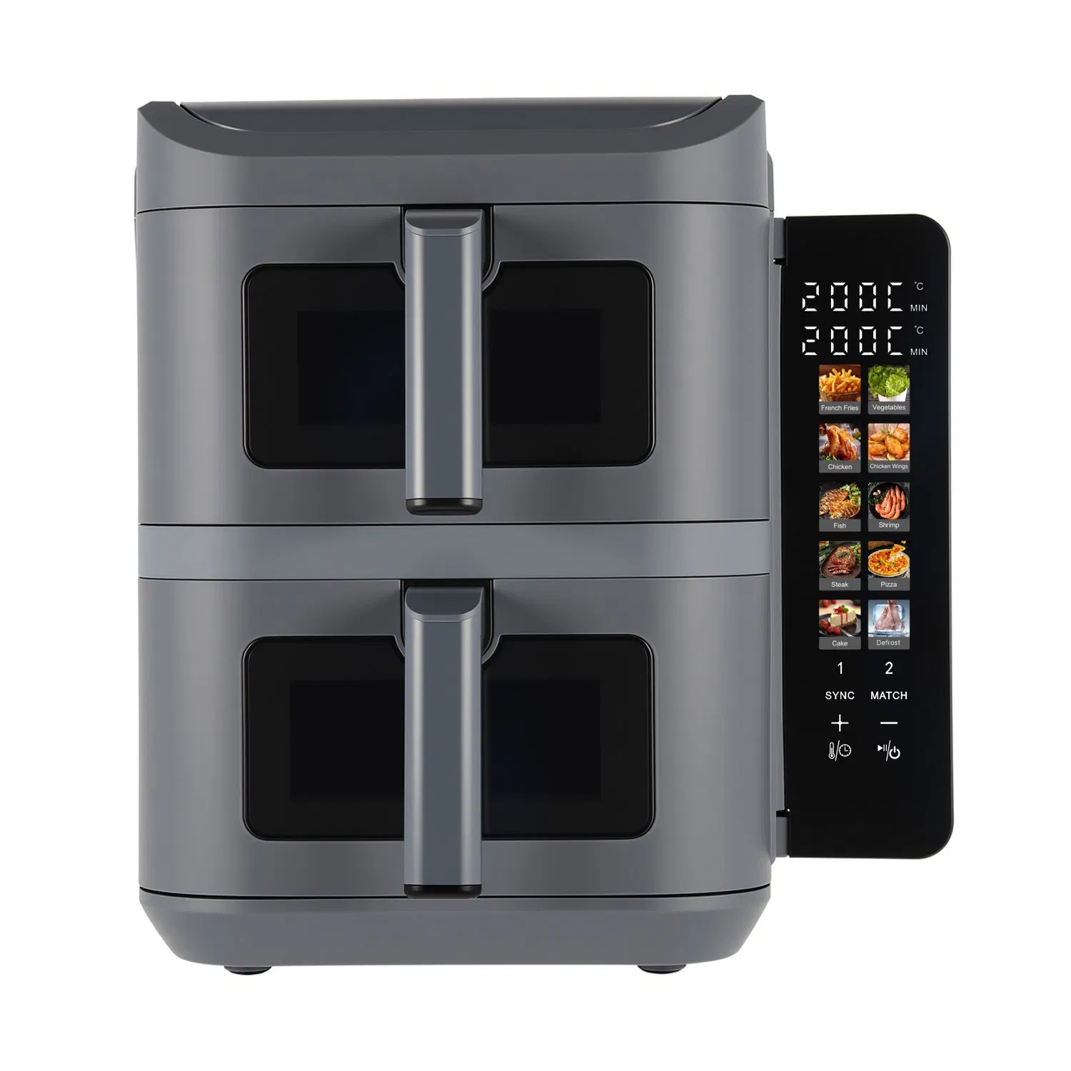 Household Air Fryer with Visible Window 11L Dual Stack Foldable Window Air Fryer