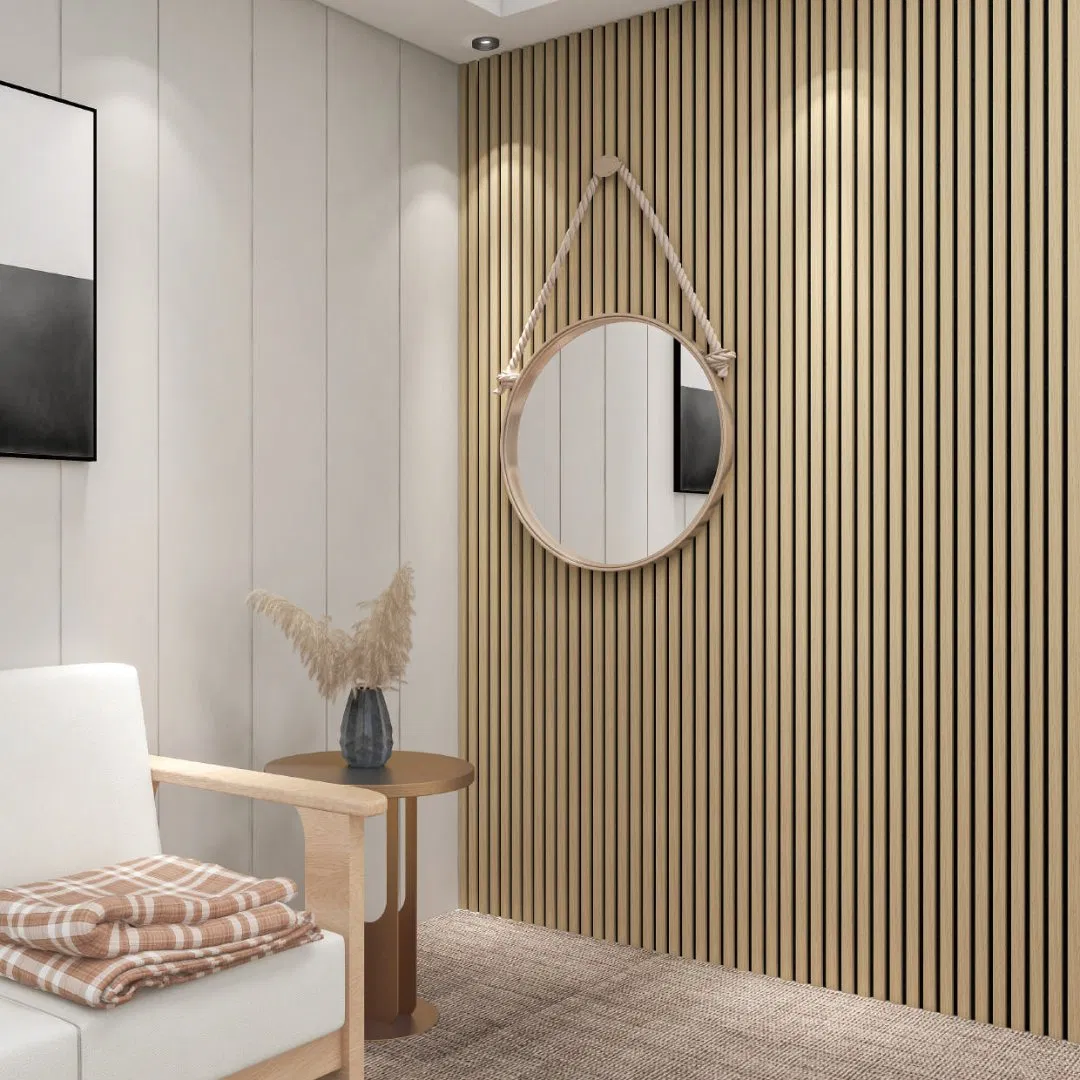 Indoor MDF Board Wood Slatted Acoustic Sound Absorbing Slat Wall Panels