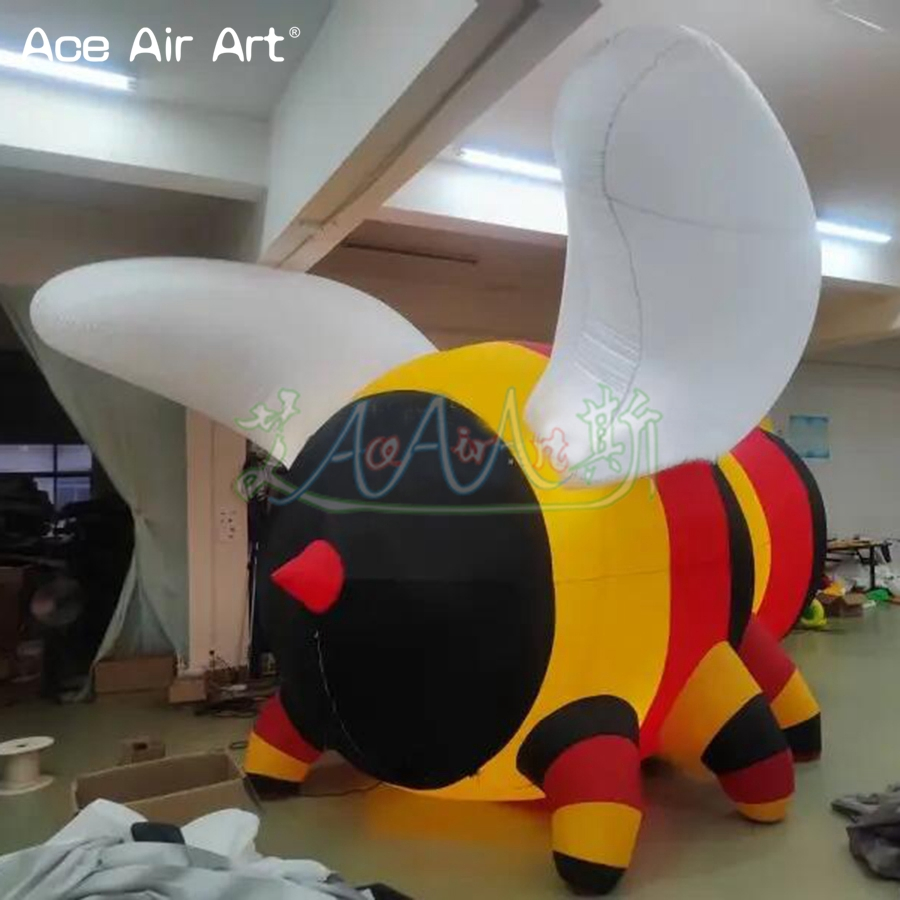 Popular Inflatable Bee Animals Cartoon Model with Free Air Blower for Event Decoration Advertising
