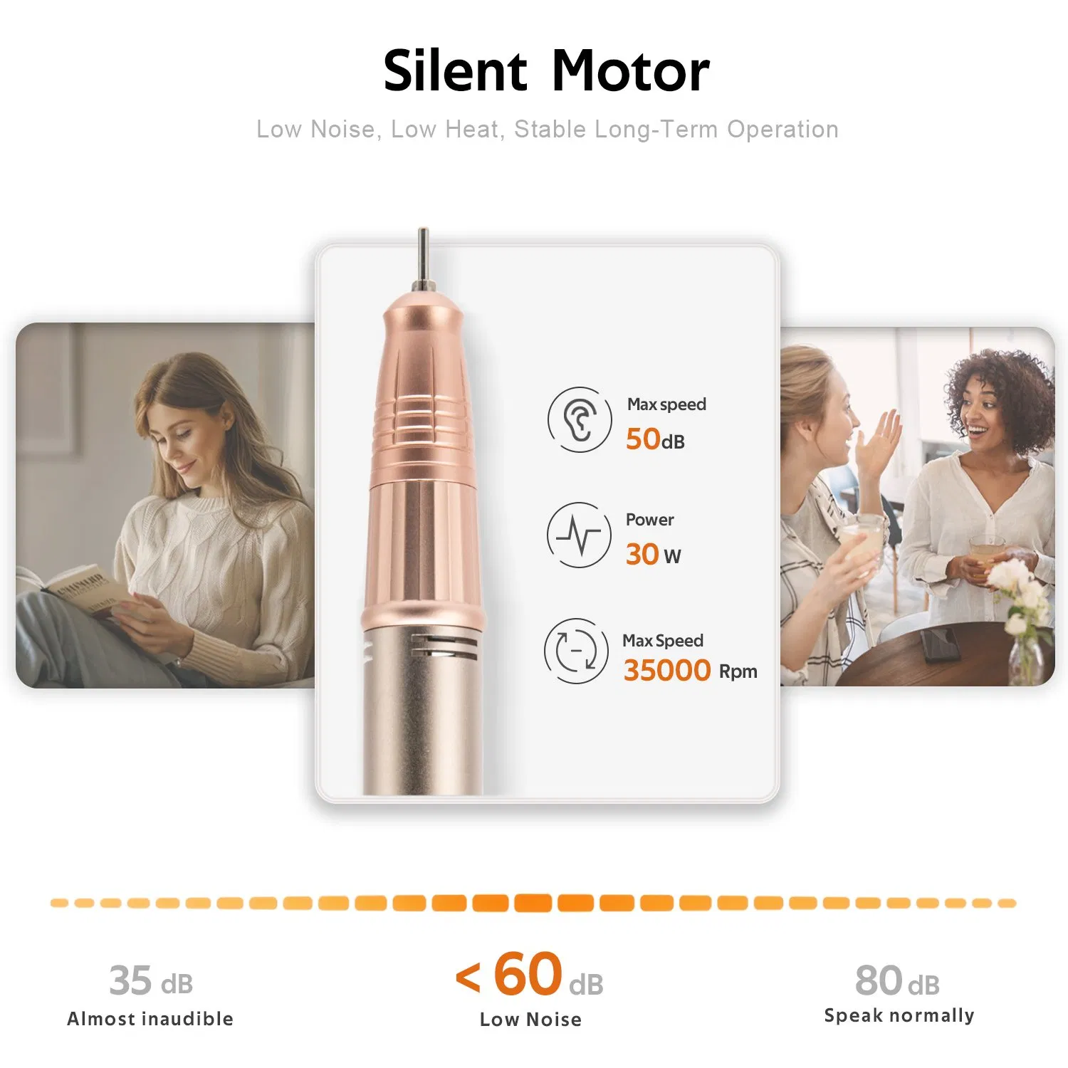 Professional Nail Tool Salon Equipment Low Noise Rechargeable High Speed Desktop Nail Drill Home Use