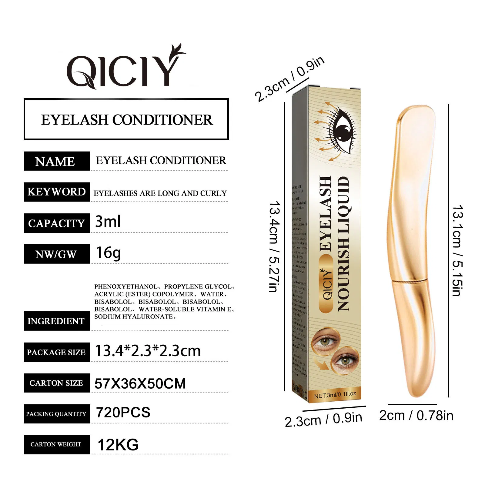 3ml Repair Sparse Eyebrows Mild Non-Irritating Nutrient Eyelash Extender Serum