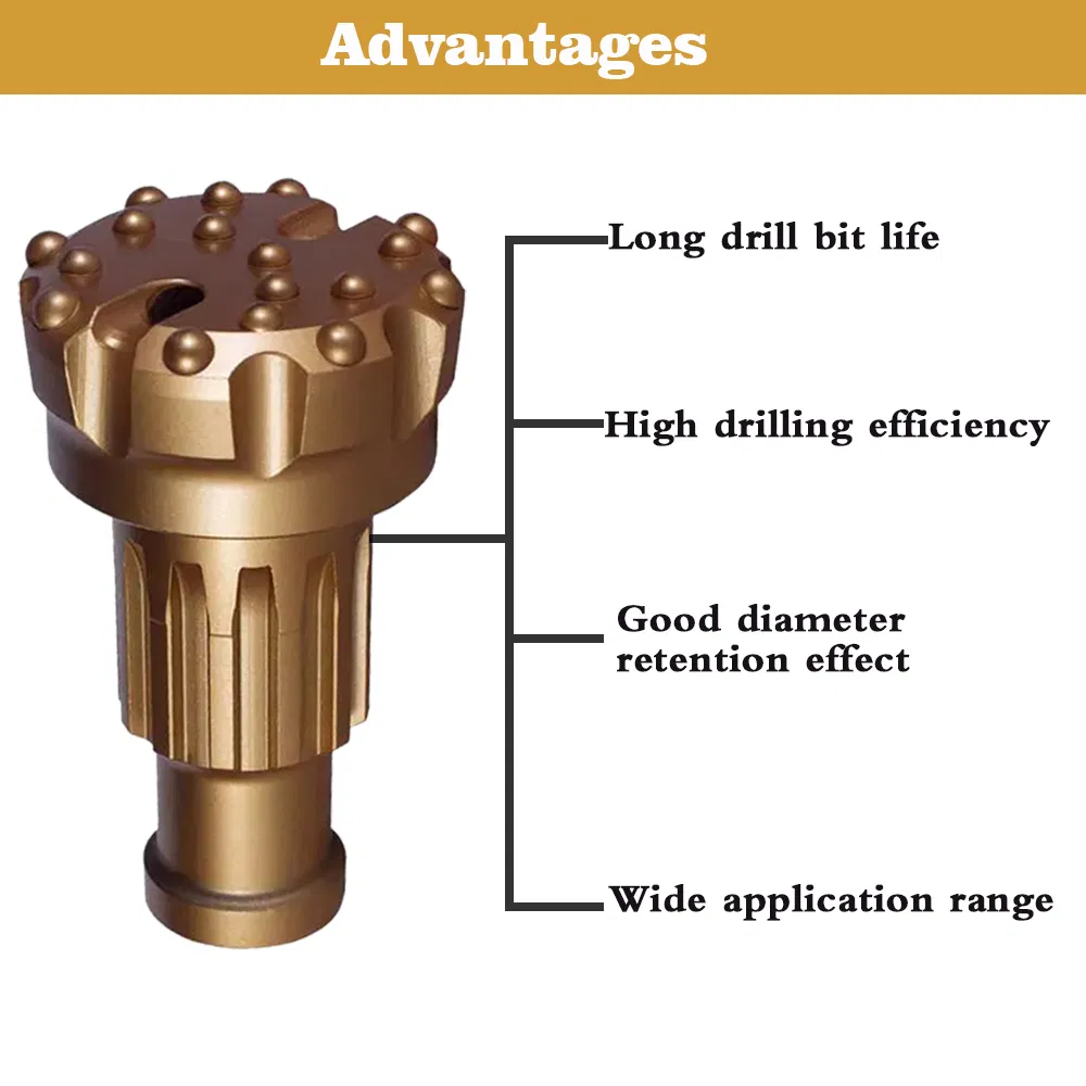 Mining Machine Parts DTH Drill Bit Water Well Mining Rock DTH Hammer Button Drill Bit Rock Drilling Bit