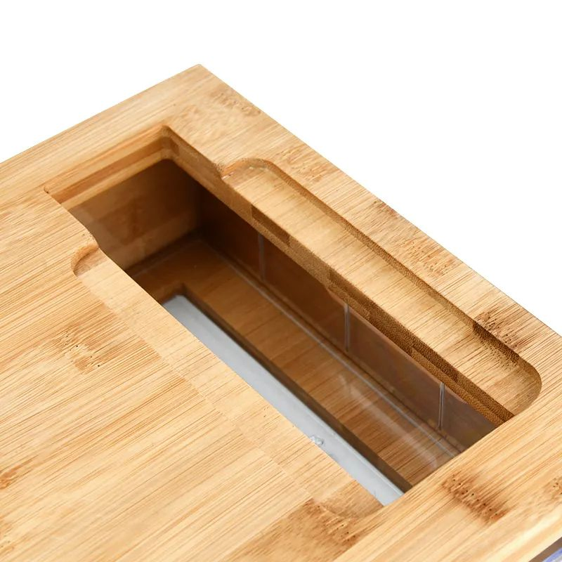 All in One Mandalin Bamboo Storage Chopping Cutting Tidy Board with 4 Containers Drip Tray and Vegetable Grater Drawer Slicer