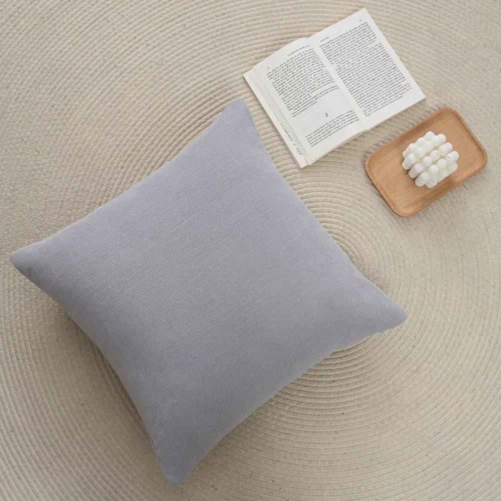 Pillow Covers 18X18 Set of 2 Chenille Pillow Covers with Elegant Design Soft and Luxurious Decorative Throw Pillows for Couch, Bed, and Home Decor