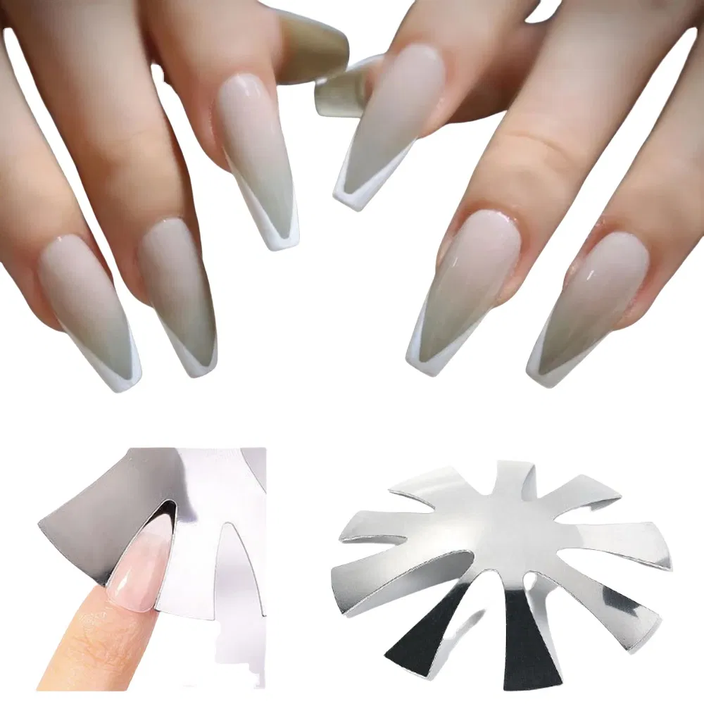 Cross Border French Silver Magic Nail Sculpting Stainless Steel Plate