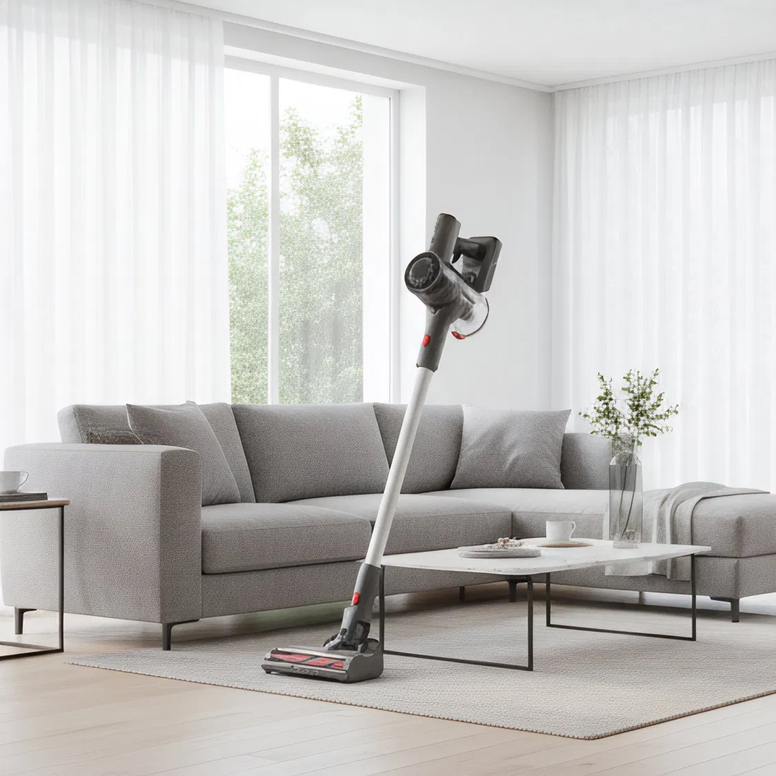 Cordless Vacuum, 2 in 1 Powerful Suction Stick Vacuum Cleaner 0.5L Capacity for Home Hard Floor Carpet Car Lightweight