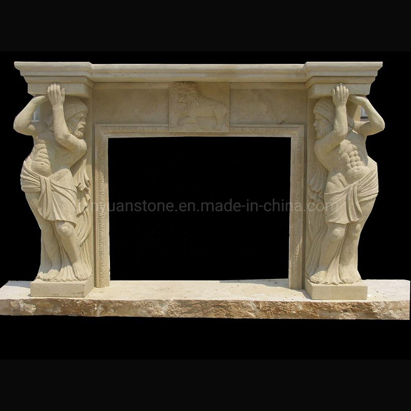European Style Indoor Carving Marble Fireplace with Mantel