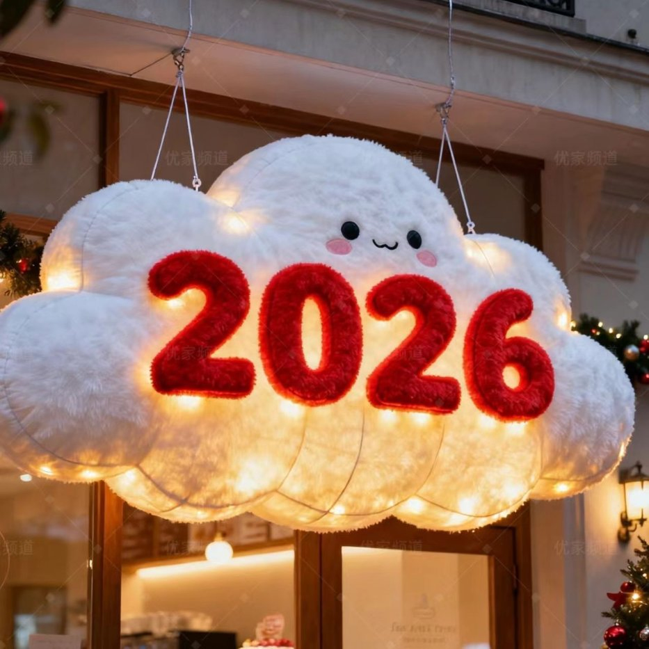 Plush Cloud Inflatable Decorations for Shopping Malls and Stores