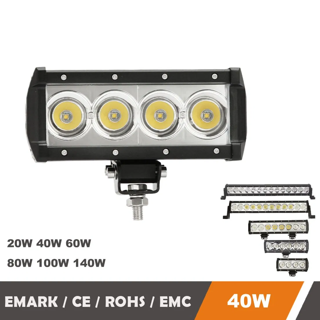 7.3-дюймовая 40-ваттная светодиодная балка с полной решеткой, IP80, класс EMI 14, для грузовиков