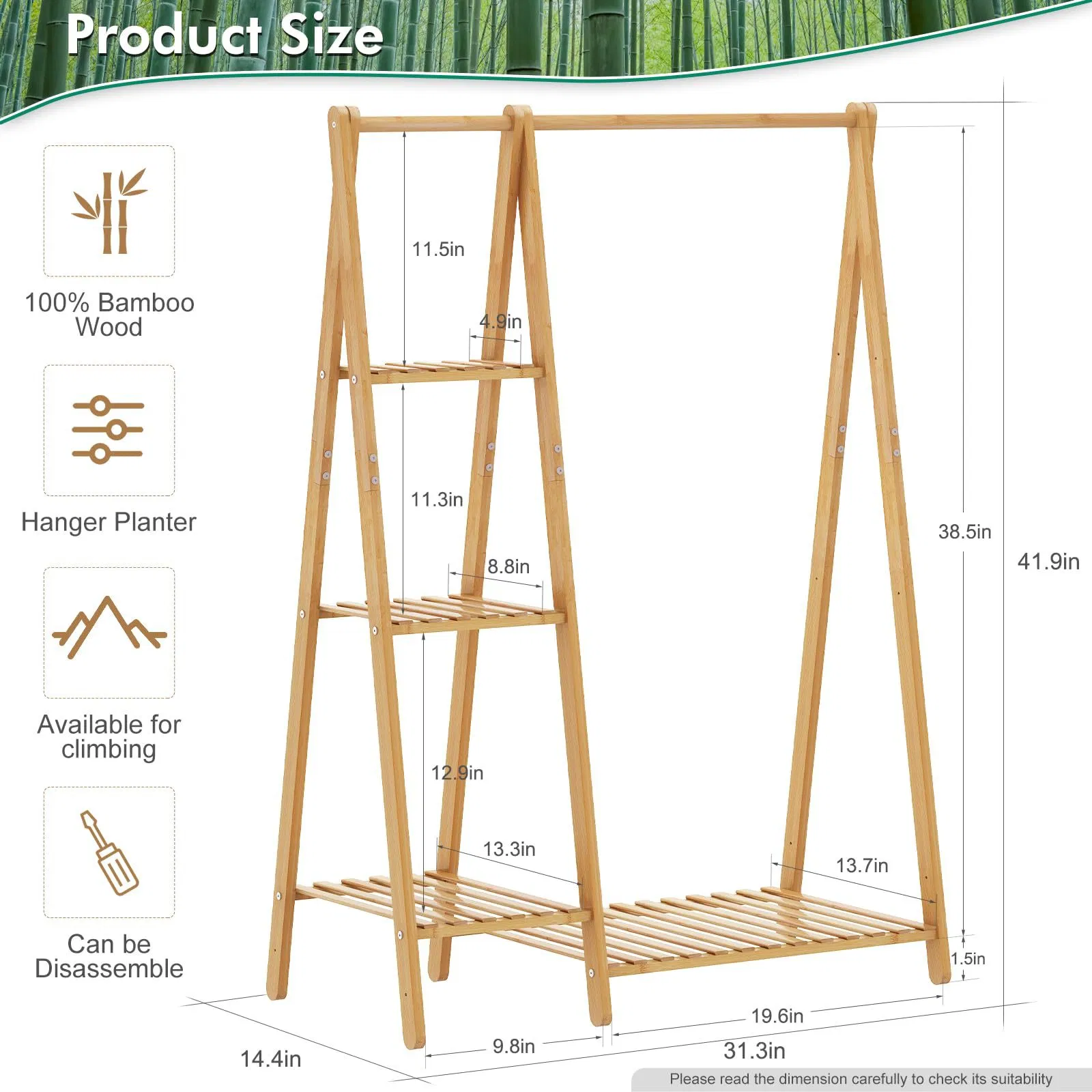 Eco-Friendly Bamboo Wood Clothes Drying Rack for Indoor Use