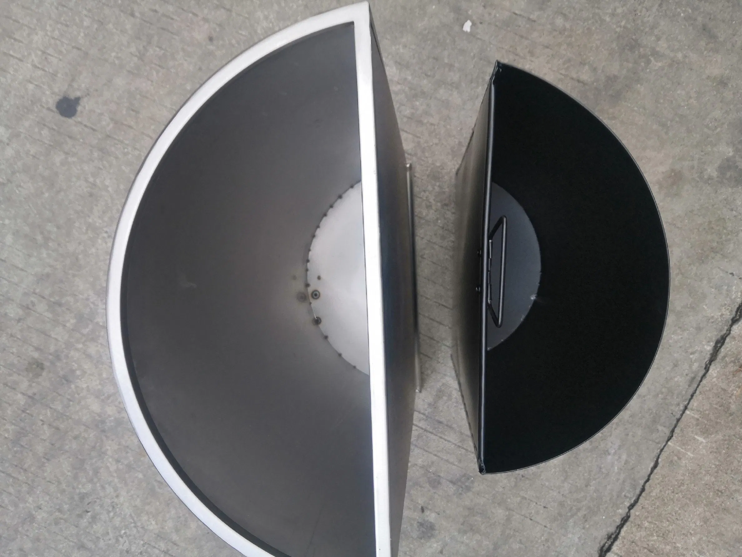 Half Round Steel Trash Can for Shopping Mall (YH-91D)