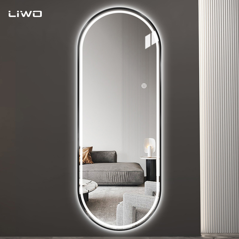 Modern High-Definition Home Decoration Lighting Aluminum Alloy Frame Full Length Intelligent LED Mirror Vanity Different Size Living Room Bedroom Furniture