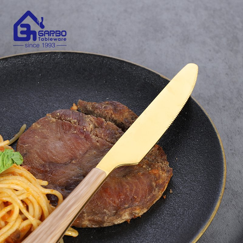 China Factory Plastic Handle Stainless Steel Spoon Flatware Set